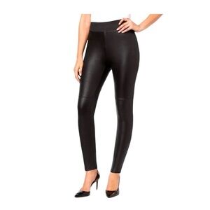 INC International Concepts Shaping Pebble Faux Leather Leggings Black Size XL